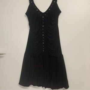 Y2K Vintage Trending Bubble Dress Black Silver Studs Sz Large